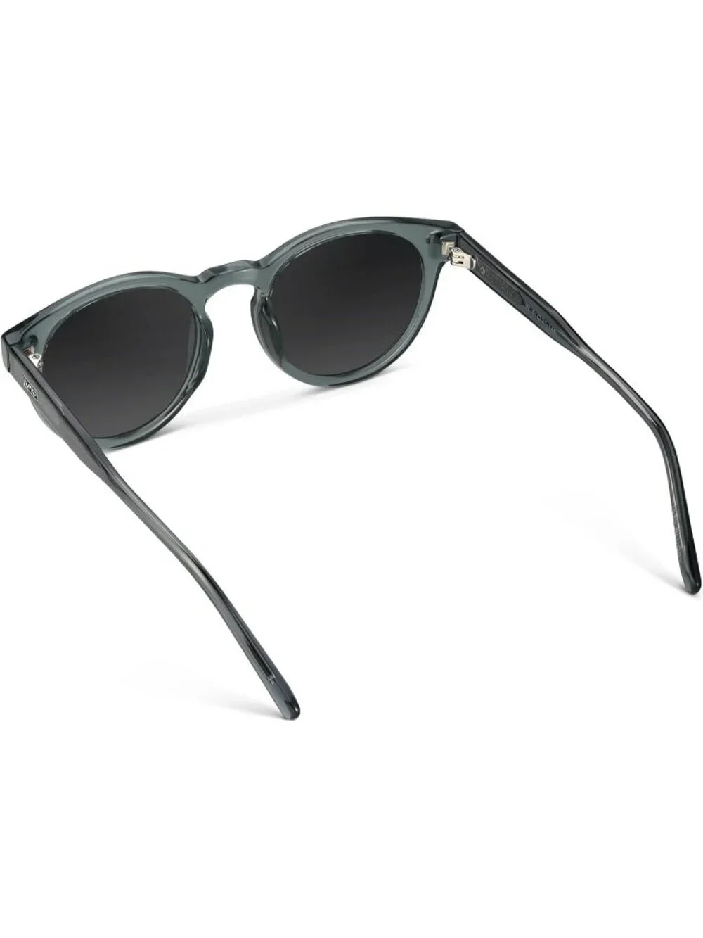 Women's Crystal Blue Frame Smoke Glasses Round Polarized Retro Wear Protection